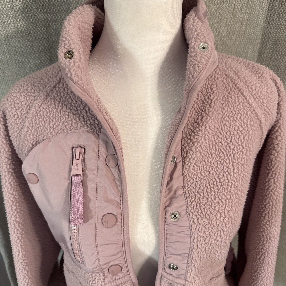 Free People FP Movement Hit The Slopes Fleece Jacket Women's Size XS Pink - Picture 4 of 13